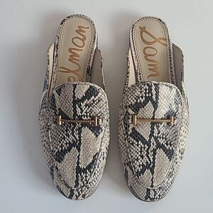 Sam Edelman Laurna Multi Pacific Snake Print Flats Mules Leather 7.5 Wide